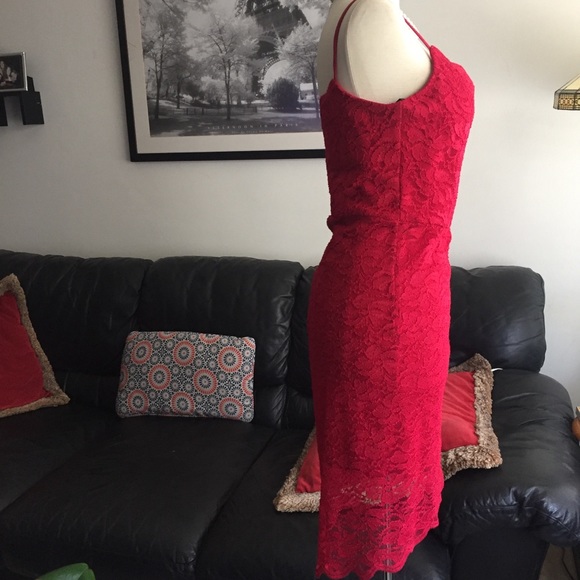 Jump Apparel Red Lace Sexy Dress like new 1/2 Jr. Impress on Valentines Day - Picture 2 of 8